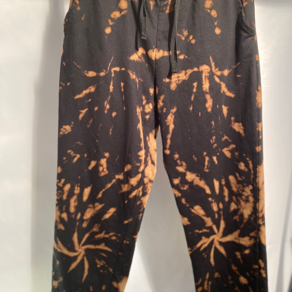 Custom, never worn bleach dye sweatpant capris.